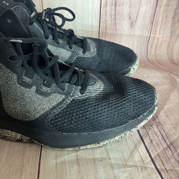 Nike Mens Air Precision 2 AA7069-090 Black Gold White Sneakers Shoes Size 13 - Picture 13 of 16